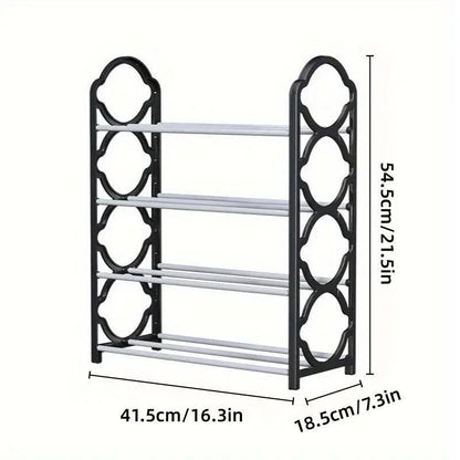 Four Layer Shoe Rack Storage Organizer Multi Tier Shoe Shelf for Entryway Closet - Pink - Mekamart Australia