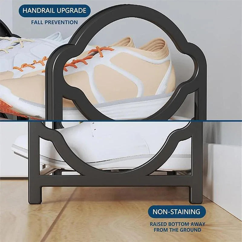 Four Layer Shoe Rack Storage Organizer Multi Tier Shoe Shelf for Entryway Closet - Pink - Mekamart Australia