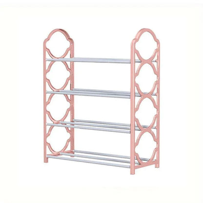 Four Layer Shoe Rack Storage Organizer Multi Tier Shoe Shelf for Entryway Closet - Pink - Mekamart Australia