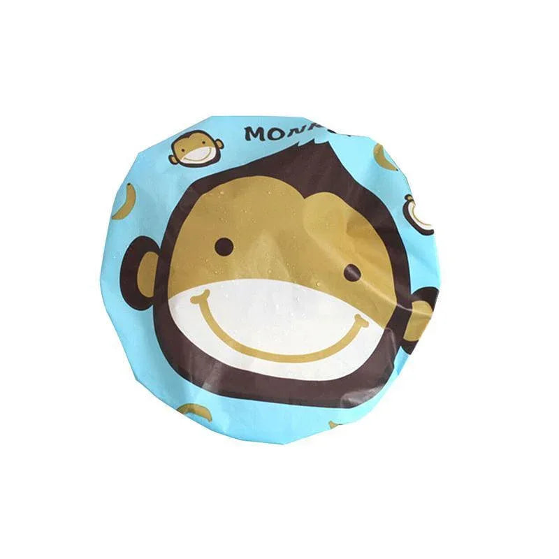 Reusable Women Girls Hair Wrap Waterproof Shower Bath Shower Cap Hat - Giraffe - Mekamart Australia
