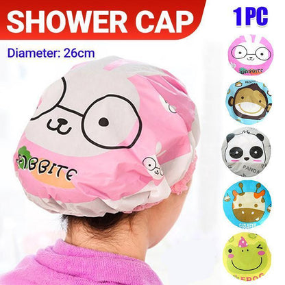 Reusable Women Girls Hair Wrap Waterproof Shower Bath Shower Cap Hat - Panda - Mekamart Australia