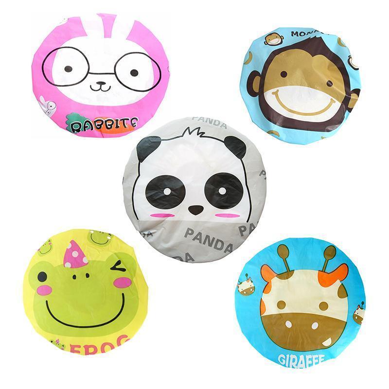 Reusable Women Girls Hair Wrap Waterproof Shower Bath Shower Cap Hat - Panda - Mekamart Australia