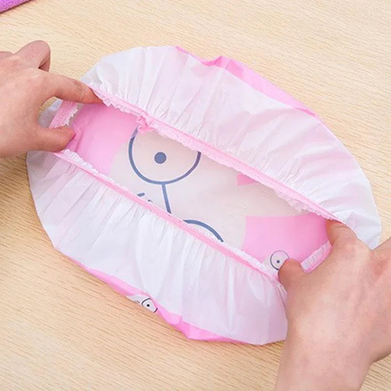 Reusable Women Girls Hair Wrap Waterproof Shower Bath Shower Cap Hat - Panda - Mekamart Australia
