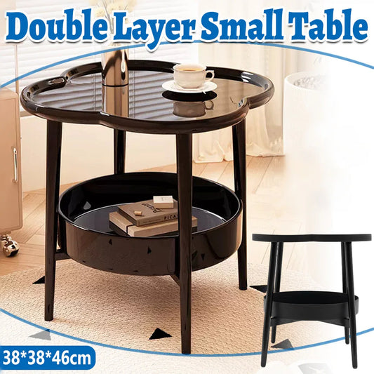 Trendy Black Round Coffee Side Table Modern Minimalist End Table for Living Room - Mekamart Australia