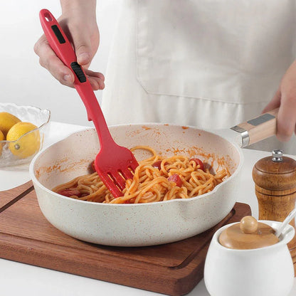 2PCS Silicone Heat Resistant Flexible Cooking Forks Dishwasher Safe Kitchen - Red-Black - Mekamart Australia
