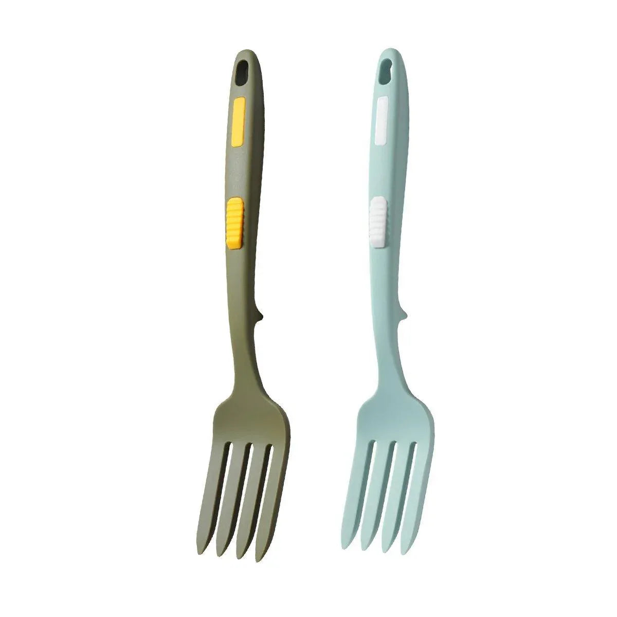 2PCS Silicone Heat Resistant Flexible Cooking Forks Dishwasher Safe Kitchen - Red-Black - Mekamart Australia