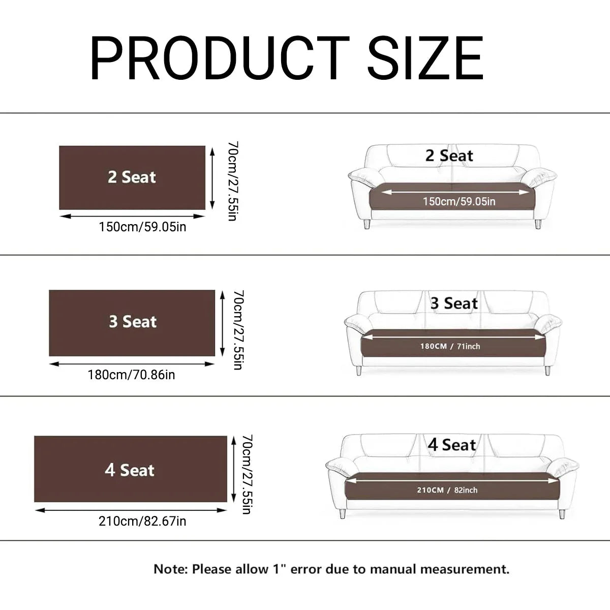Sofa Cushion Cover Modern Non Slip Couch Protector Furniture Seat Slipcover Pad - 70x150cm - Mekamart Australia