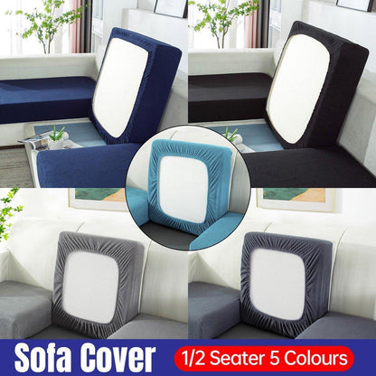 Stretch Sofa Slipcover 4 Seasons Universal Couch Protector Elastic Fabric Cover - Double-Black - Mekamart Australia