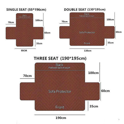 130X195cm Seater Pet Sofa Protector Cover Quilted Couch Covers Lounge Slipcover - Blue - Mekamart Australia