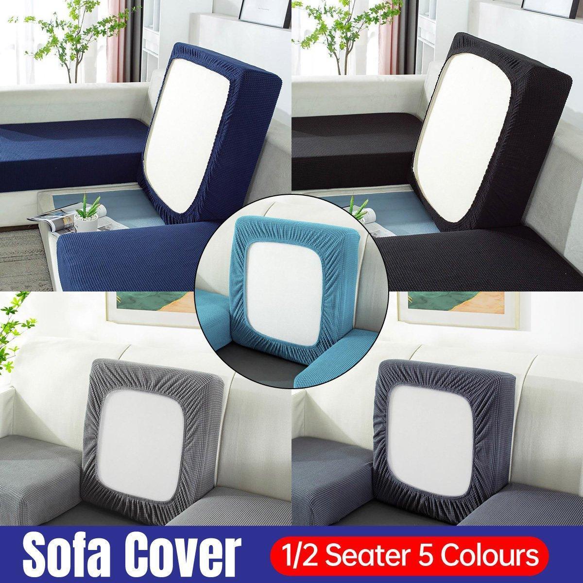 Stretch Sofa Slipcover 4 Seasons Universal Couch Protector Elastic Fabric Cover - Double-Light-Grey - Mekamart Australia