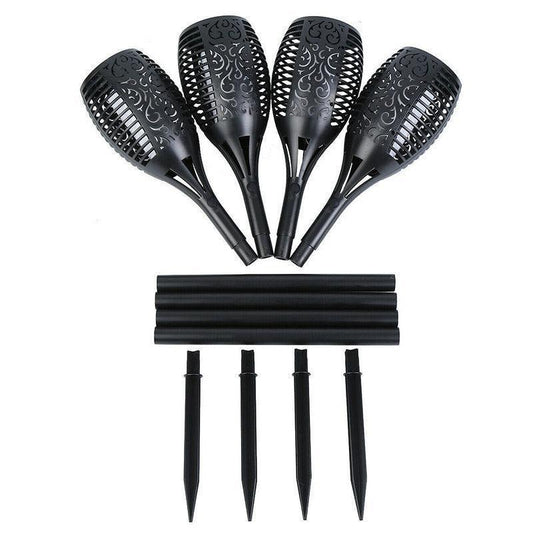 4pcs LED Solar Flickering Flame Torch Lights Outdoor Garden Path Landscape Lamps - Mekamart Australia