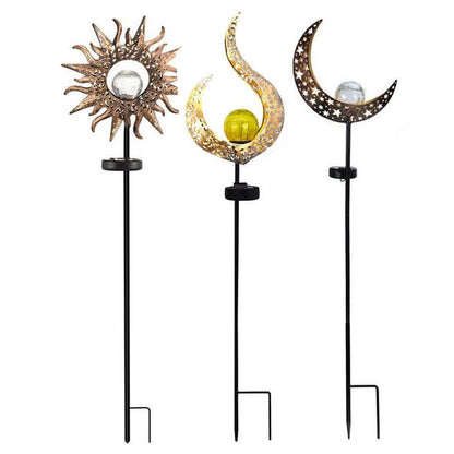 Solar Lights LED Garden Decor Outdoor Path Lights Lawn Light Lantern Lamp - 1X Moon - Mekamart Australia