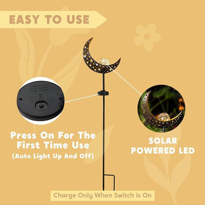 Solar Lights LED Garden Decor Outdoor Path Lights Lawn Light Lantern Lamp - 1X Moon - Mekamart Australia
