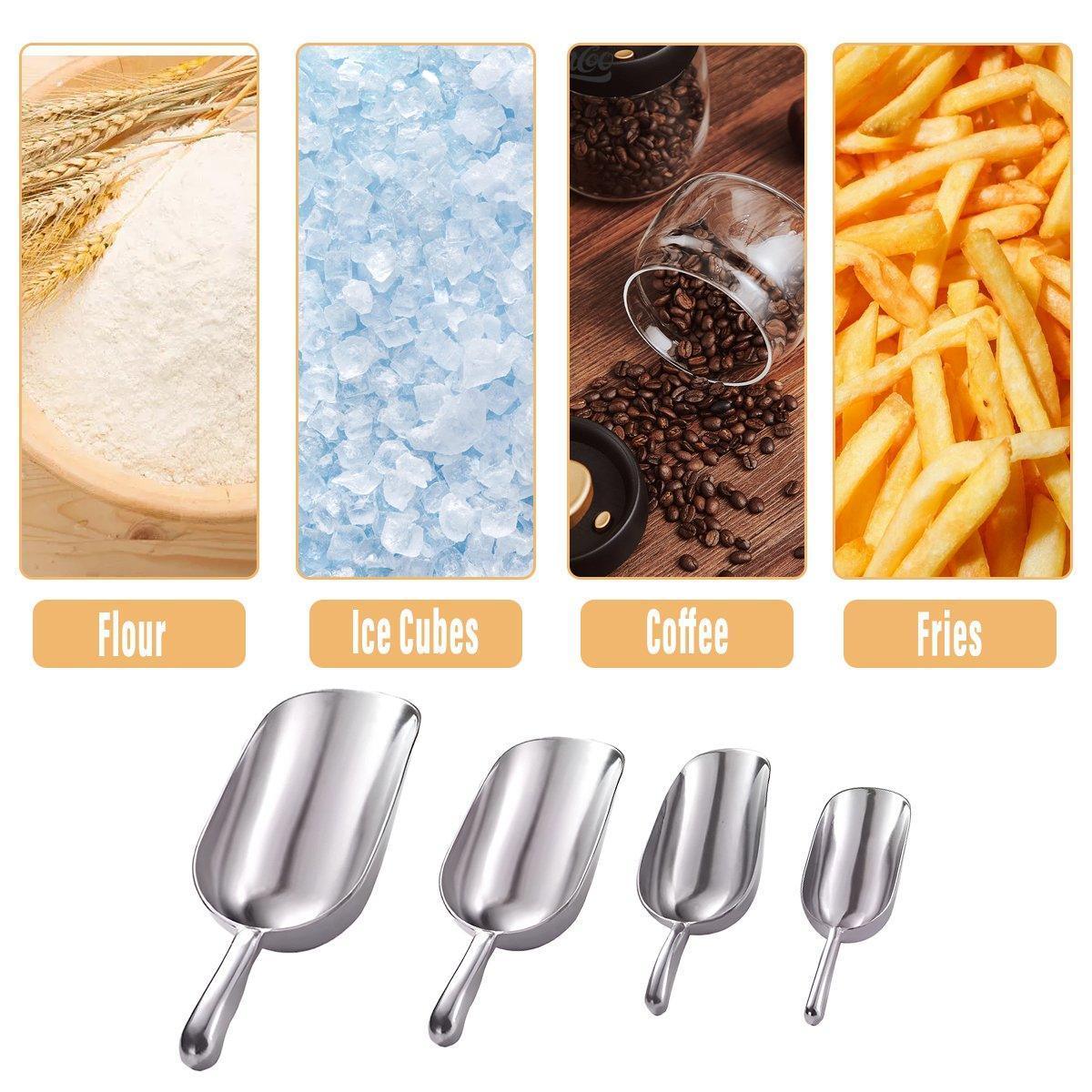 4 Sizes Aluminum Alloy Ice Shovel Flour Rice Scoop Multipurpose Kitchen Tool - M - Mekamart Australia