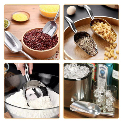 4 Sizes Aluminum Alloy Ice Shovel Flour Rice Scoop Multipurpose Kitchen Tool - M - Mekamart Australia