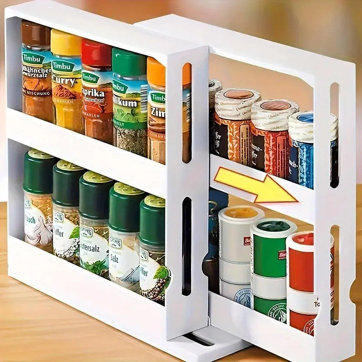 Rotating Spice Rack Kitchen Organizer Food Storage Rack Spice Organizer Stand - Mekamart Australia