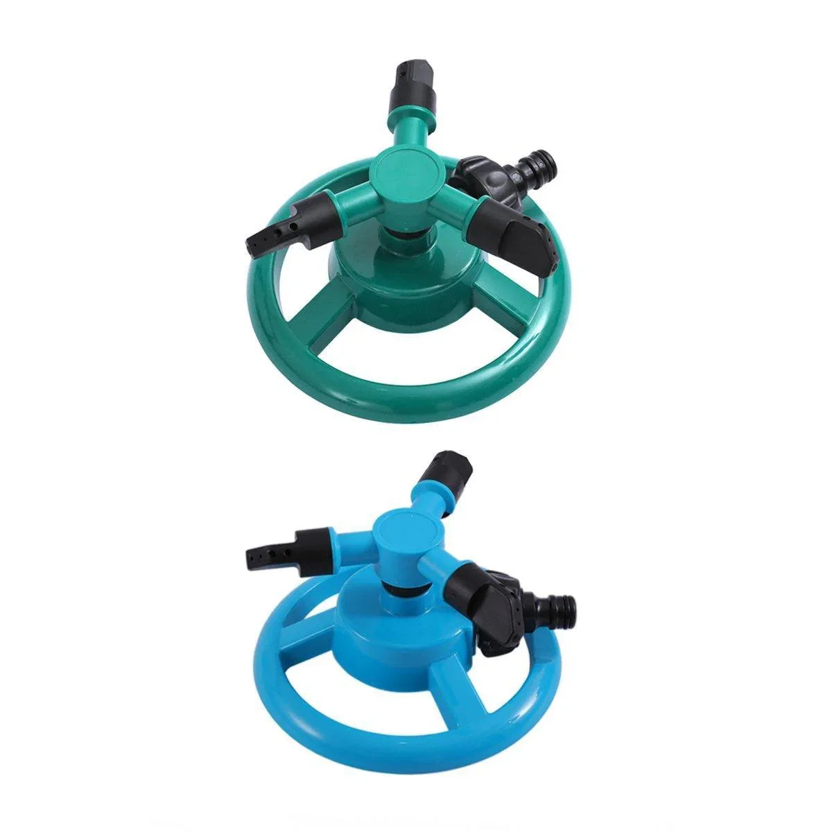 Small Disc Sprinkler 360 Degree Rotating Garden Sprayer Three Prong Spray Water - Blue - Mekamart Australia