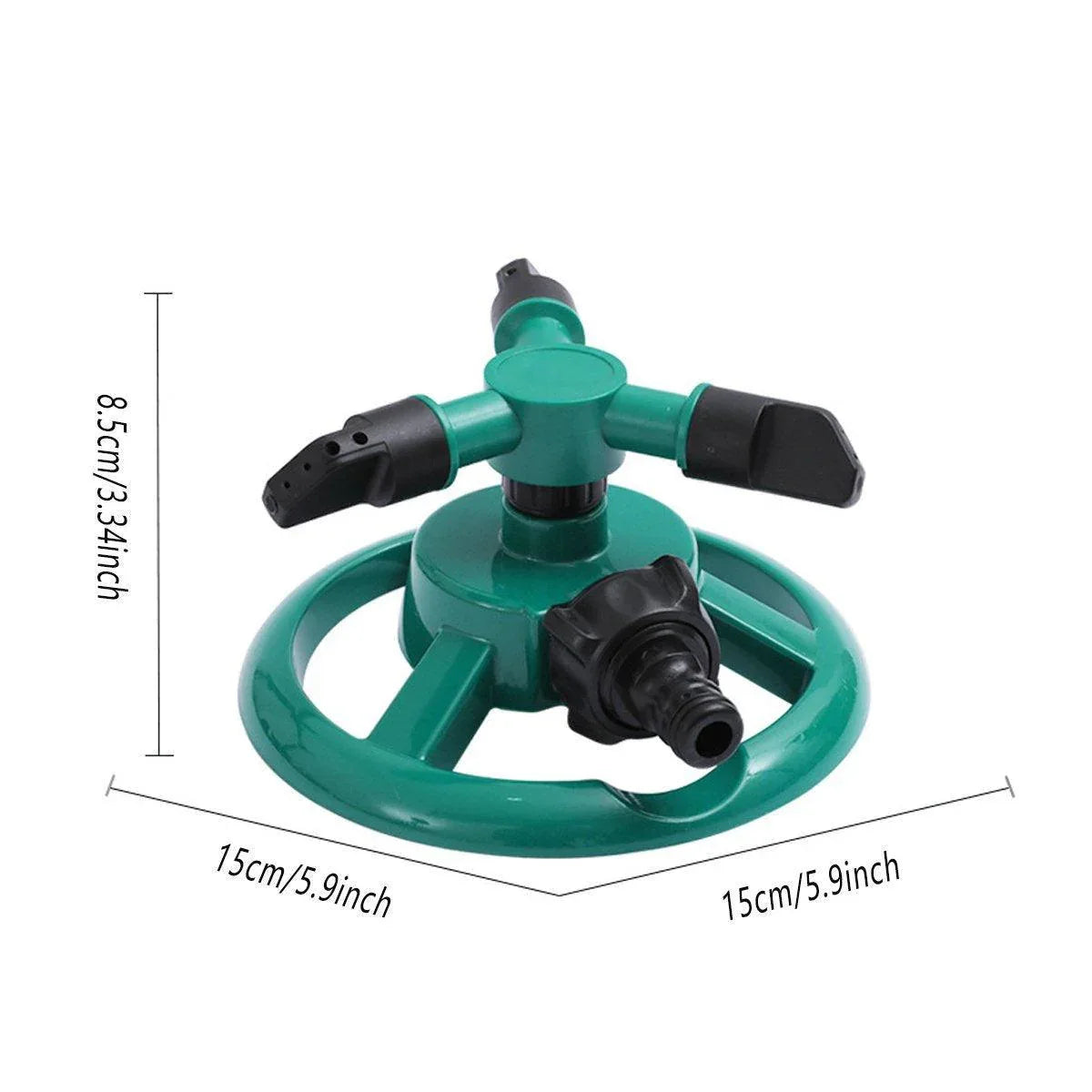 Small Disc Sprinkler 360 Degree Rotating Garden Sprayer Three Prong Spray Water - Blue - Mekamart Australia