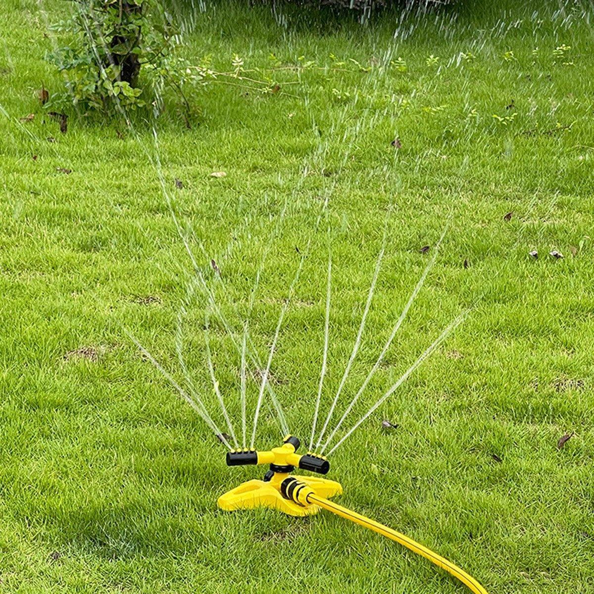 360 Degree Rotating Yellow Sprinkler Automatic Lawn Garden Watering System Villa - Mekamart Australia