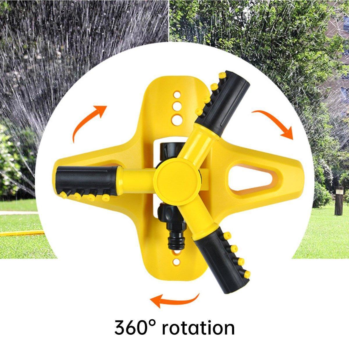 360 Degree Rotating Yellow Sprinkler Automatic Lawn Garden Watering System Villa - Mekamart Australia