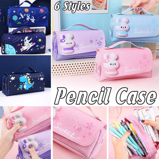 Functional Pencil Case Stationery Bag Pen Holder Storage Organizer for School - 01 - Mekamart Australia