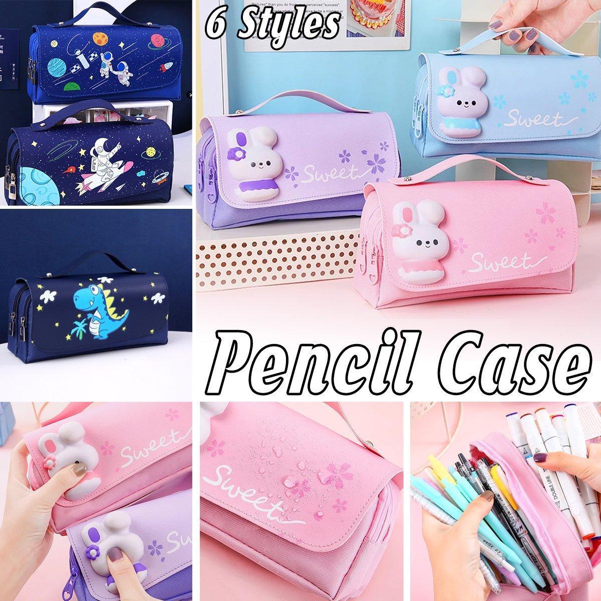 Functional Pencil Case Stationery Bag Pen Holder Storage Organizer for School - 02 - Mekamart Australia