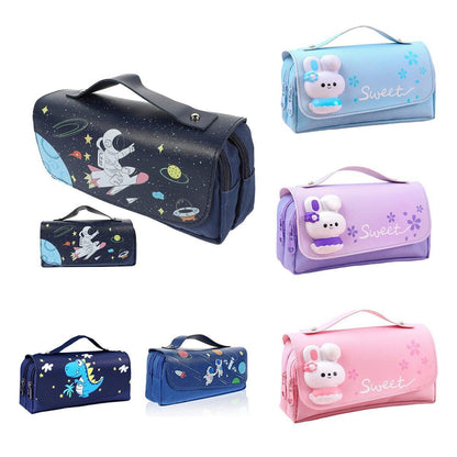 Functional Pencil Case Stationery Bag Pen Holder Storage Organizer for School - 02 - Mekamart Australia