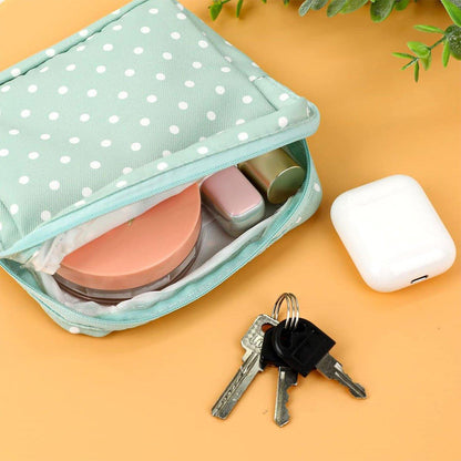3PCS Cotton Sanitary Napkin Storage Bag Pink Leaves Cactus Dots Portable Pouch - Mekamart Australia