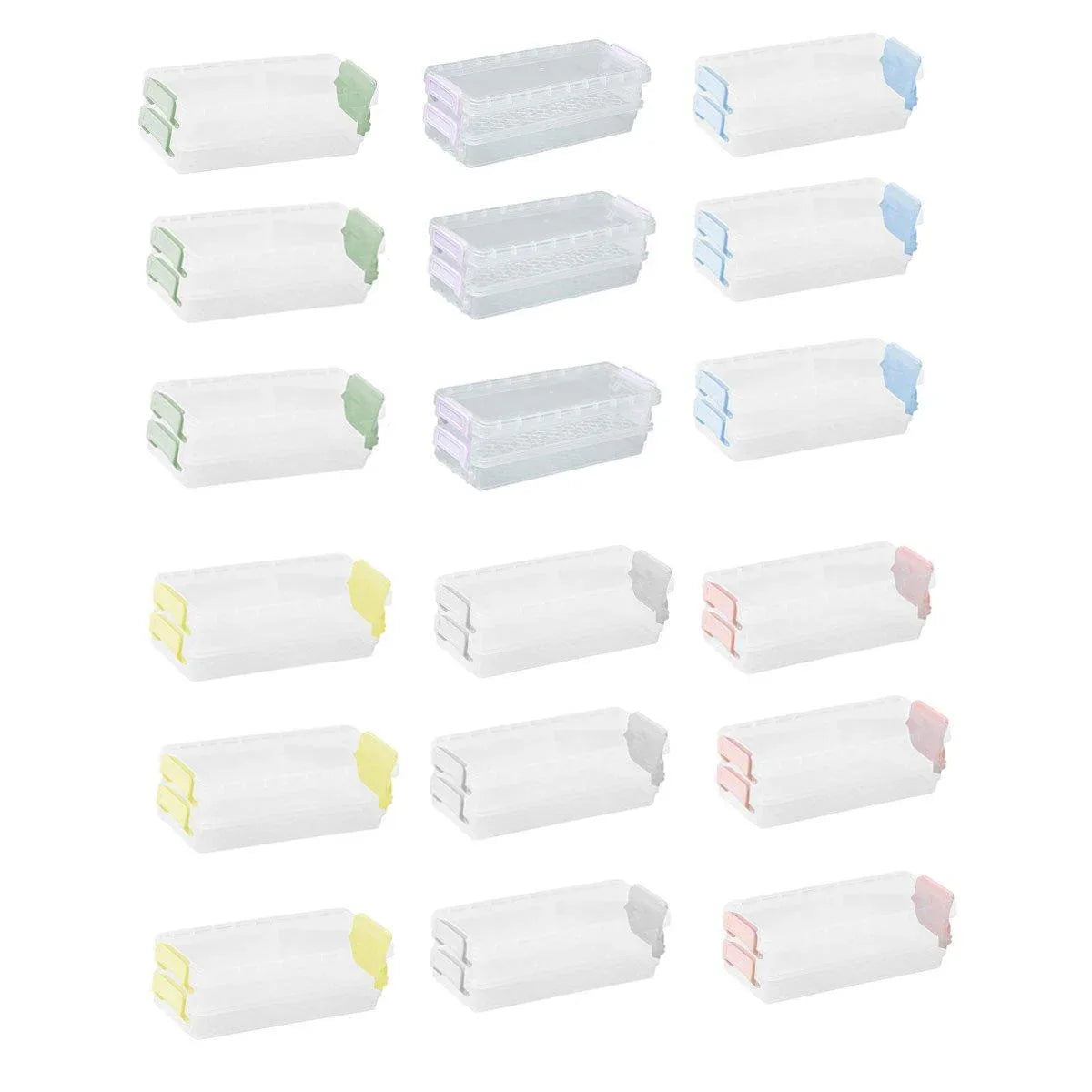 3PCS Clear Plastic Desktop Storage Box 2 Layer Holder DIY Stationery Pencil Case - Grey - Mekamart Australia