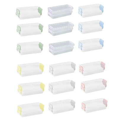 3PCS Clear Plastic Desktop Storage Box 2 Layer Holder DIY Stationery Pencil Case - Grey - Mekamart Australia