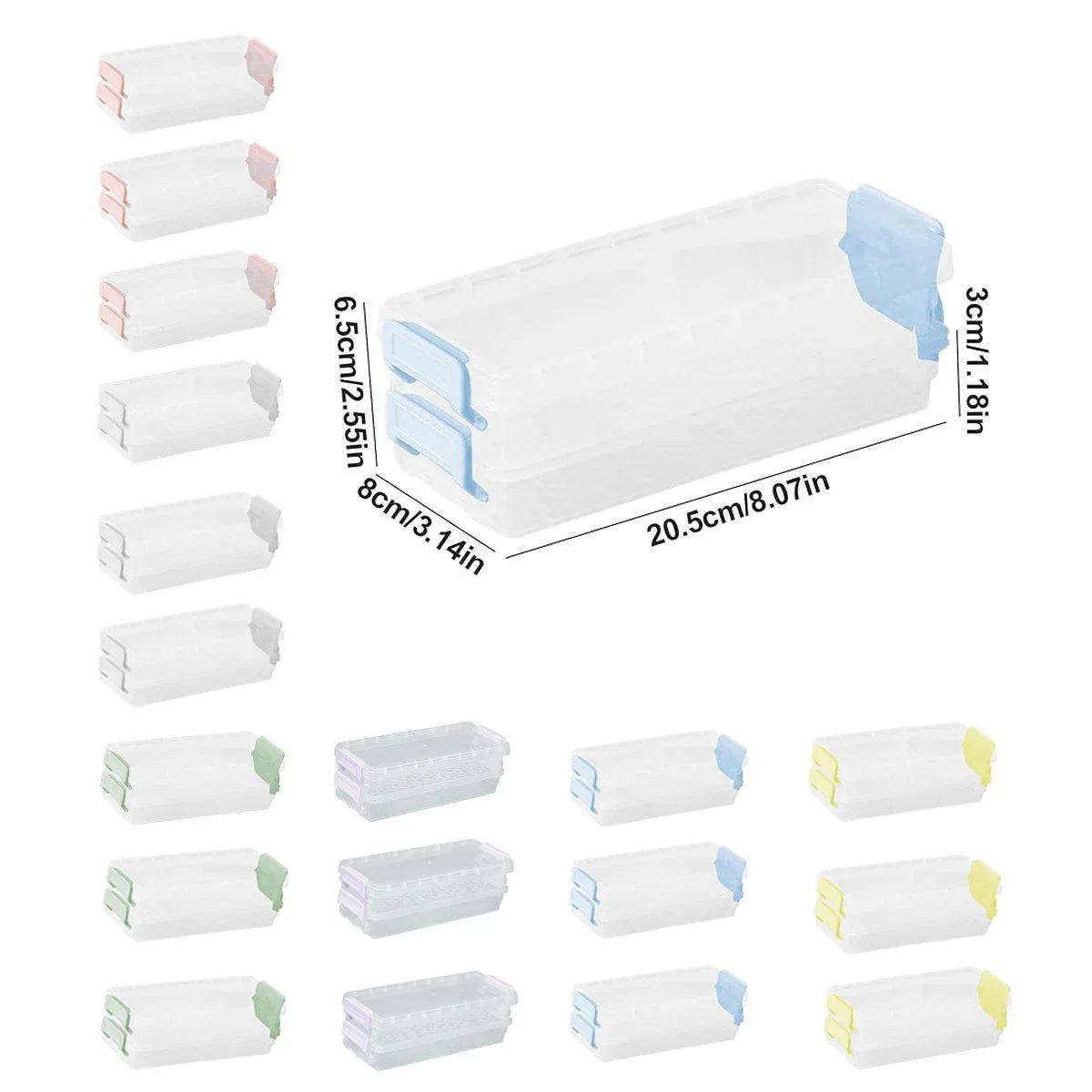 3PCS Clear Plastic Desktop Storage Box 2 Layer Holder DIY Stationery Pencil Case - Grey - Mekamart Australia