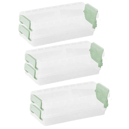 3PCS Clear Plastic Desktop Storage Box 2 Layer Holder DIY Stationery Pencil Case - Grey - Mekamart Australia