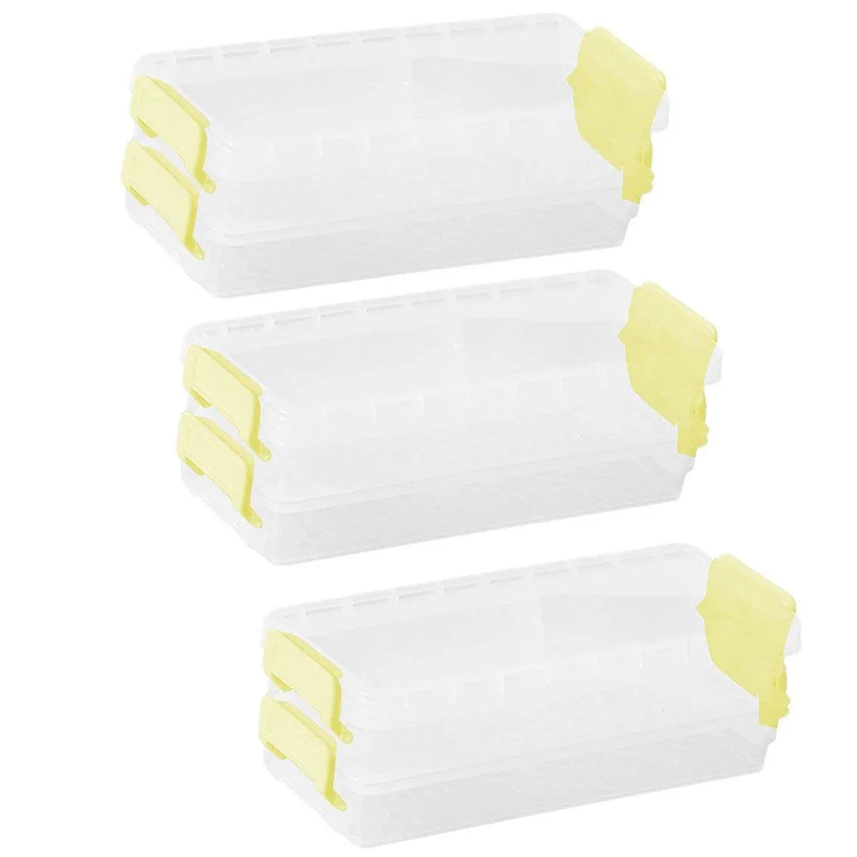 3PCS Clear Plastic Desktop Storage Box 2 Layer Holder DIY Stationery Pencil Case - Grey - Mekamart Australia
