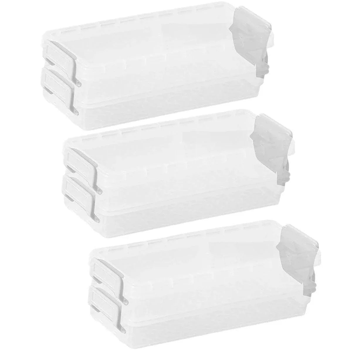 3PCS Clear Plastic Desktop Storage Box 2 Layer Holder DIY Stationery Pencil Case - Grey - Mekamart Australia