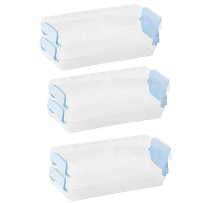 3PCS Clear Plastic Desktop Storage Box 2 Layer Holder DIY Stationery Pencil Case - Grey - Mekamart Australia