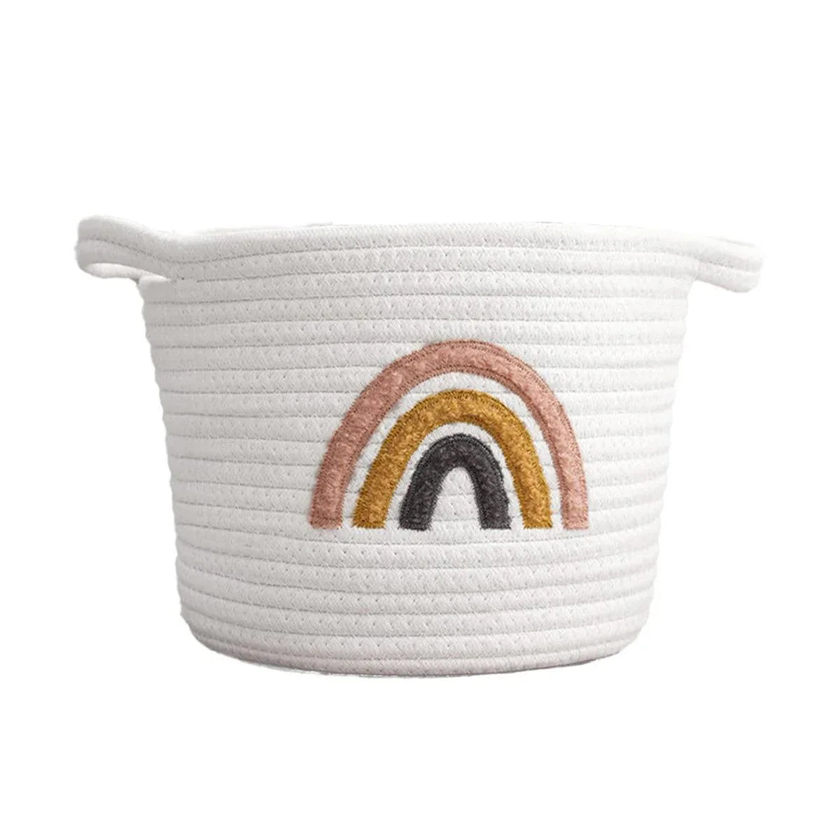 Rainbow Cotton Rope Storage Basket Handheld Desktop Organizer Large Basket - Mekamart Australia
