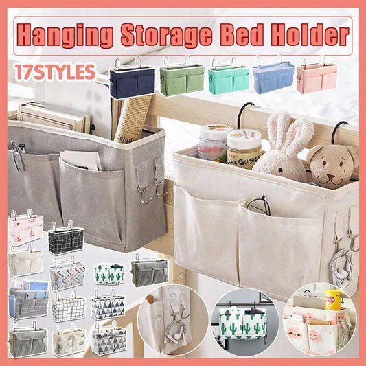 Hanging Bedside Storage Caddy with Pockets for Bunk Bed Dorm Couch Organizing - Green - Mekamart Australia