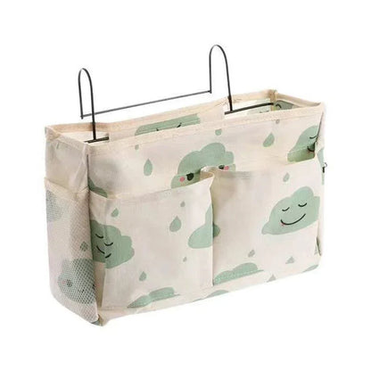 Hanging Bedside Storage Caddy with Pockets for Bunk Bed Dorm Couch Organizing - Grey Grid - Mekamart Australia