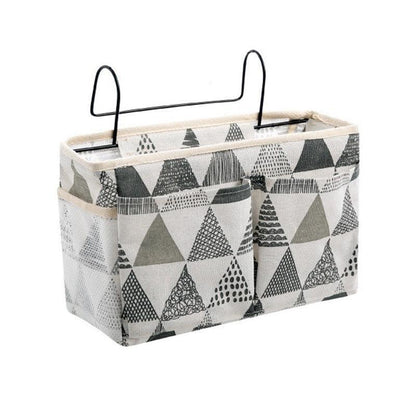 Hanging Bedside Storage Caddy with Pockets for Bunk Bed Dorm Couch Organizing - Grey Grid - Mekamart Australia