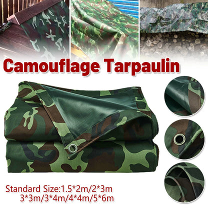 Camouflage Tarpaulin Tarp Cover Outdoor Rainproof Ground Sheet Heavy - 3x3m - Mekamart Australia