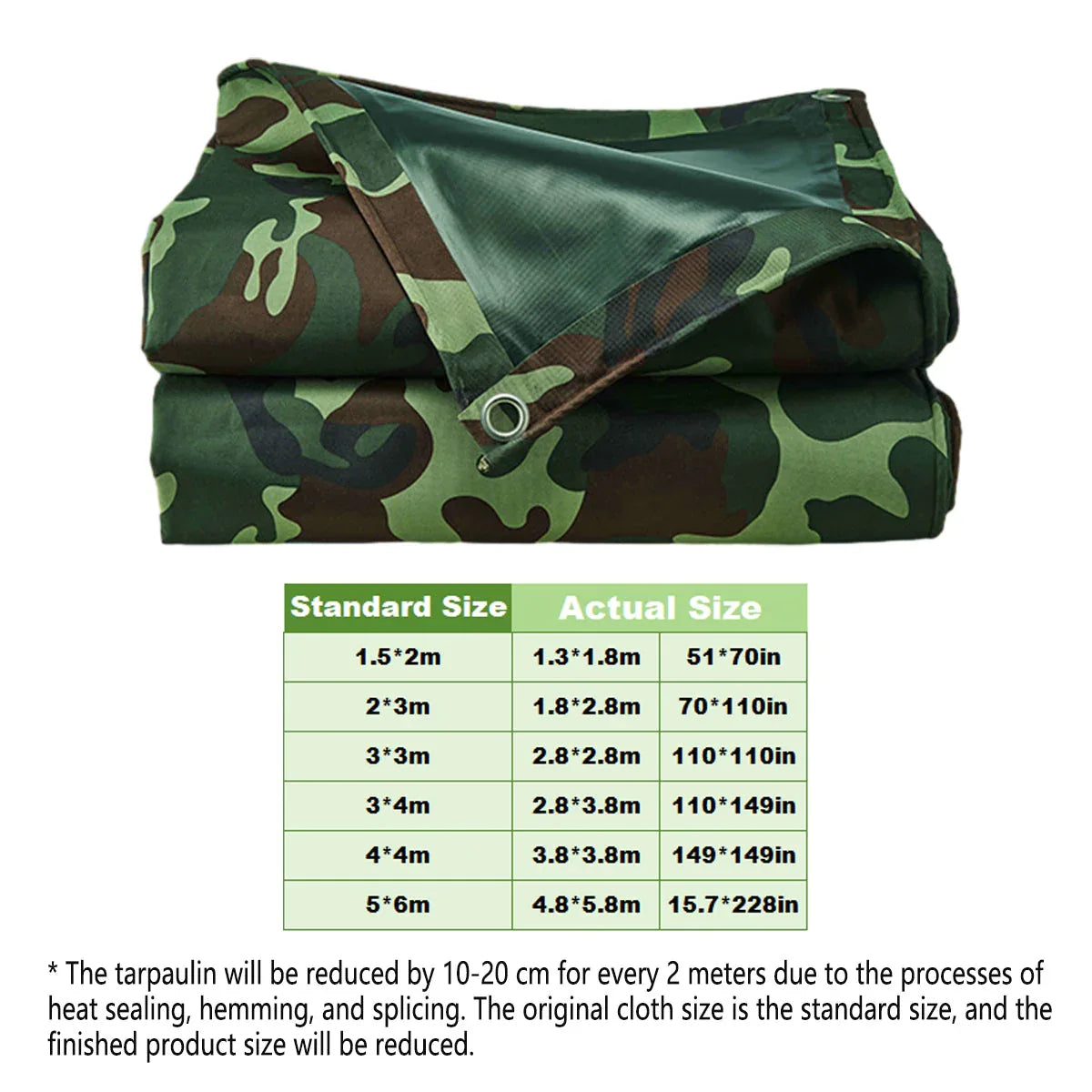 Camouflage Tarpaulin Tarp Cover Outdoor Rainproof Ground Sheet Heavy - 3x3m - Mekamart Australia