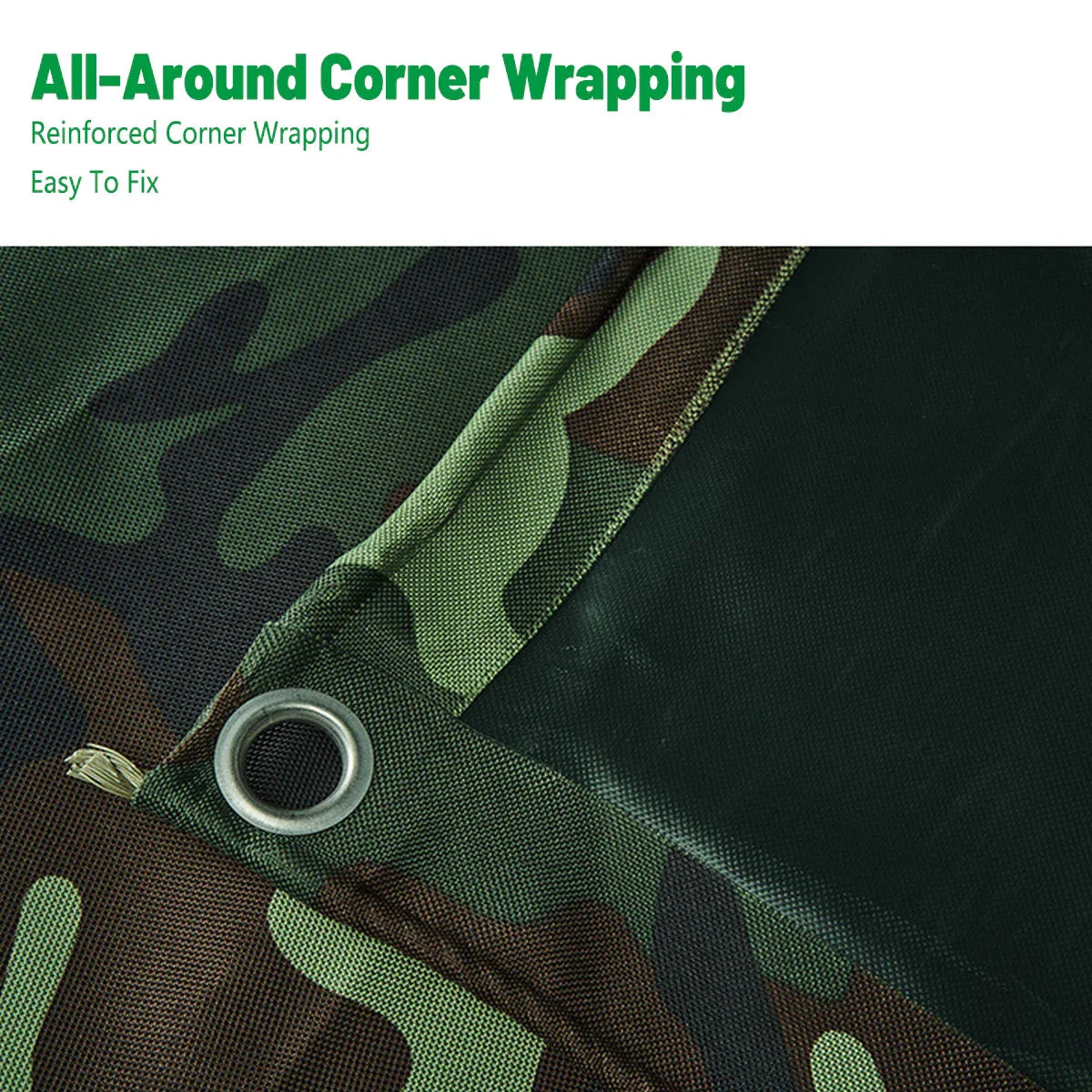 Camouflage Tarpaulin Tarp Cover Outdoor Rainproof Ground Sheet Heavy - 3x3m - Mekamart Australia