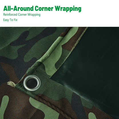 Camouflage Tarpaulin Tarp Cover Outdoor Rainproof Ground Sheet Heavy - 3x3m - Mekamart Australia