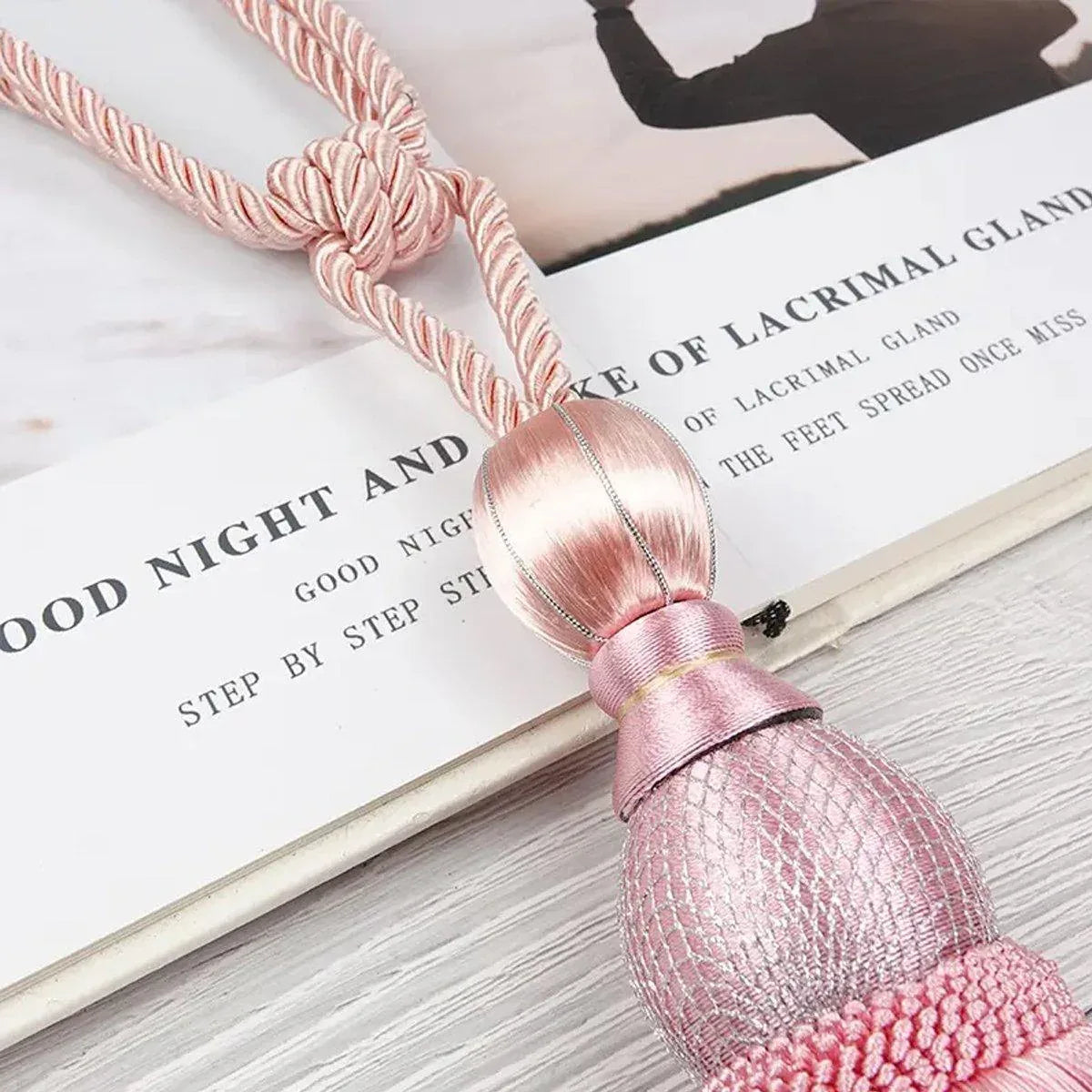1pair Curtain Tiebacks Hanging Balls Tassel Rope Decorative Curtain Holders - Purple - Mekamart Australia