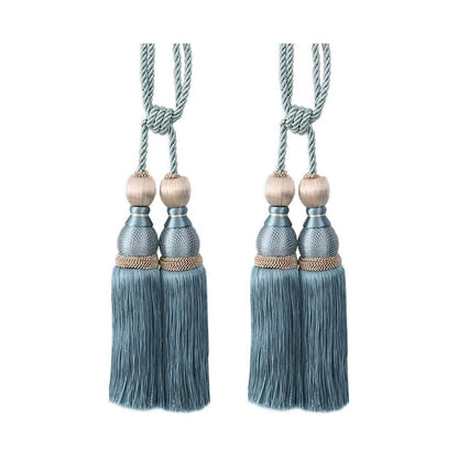 1pair Curtain Tiebacks Hanging Balls Tassel Rope Decorative Curtain Holders - Purple - Mekamart Australia