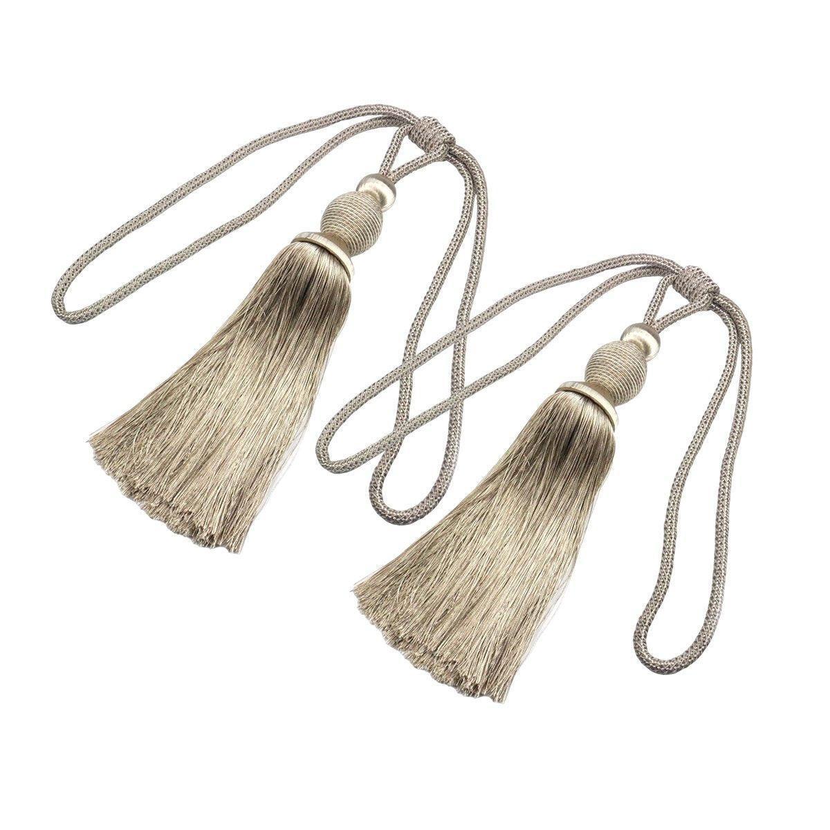 1pair Curtain Tiebacks Hanging Balls Tassel Rope Decorative Curtain Holders - Purple - Mekamart Australia