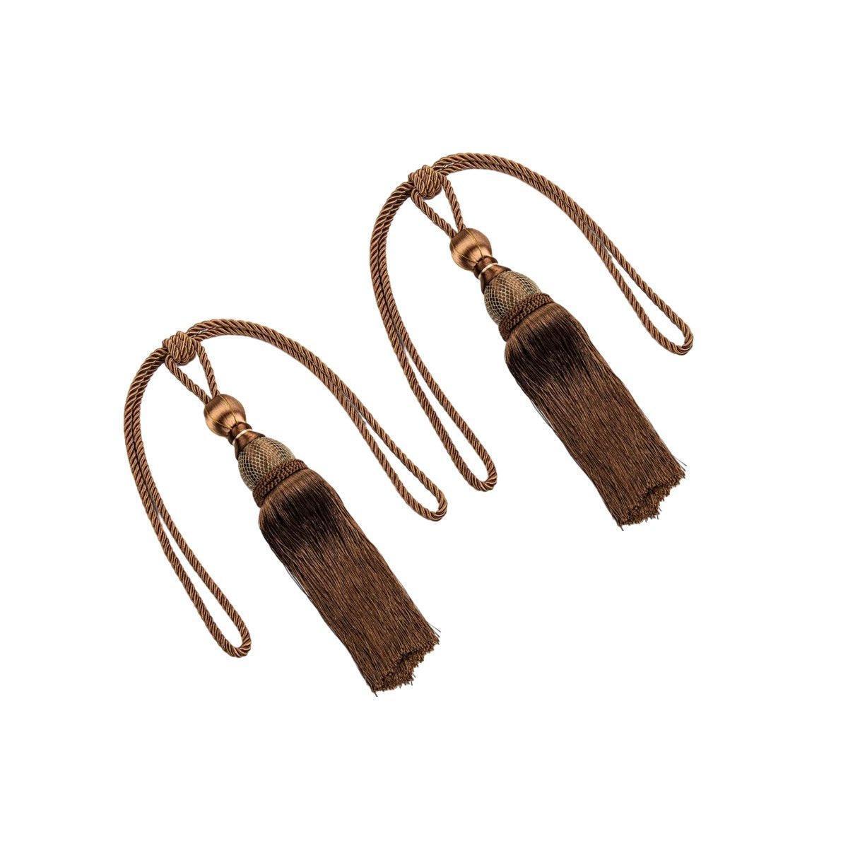 1pair Curtain Tiebacks Hanging Balls Tassel Rope Decorative Curtain Holders - Purple - Mekamart Australia