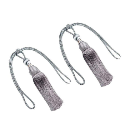 1pair Curtain Tiebacks Hanging Balls Tassel Rope Decorative Curtain Holders - Purple - Mekamart Australia