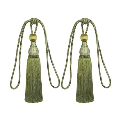 1pair Curtain Tiebacks Hanging Balls Tassel Rope Decorative Curtain Holders - Purple - Mekamart Australia