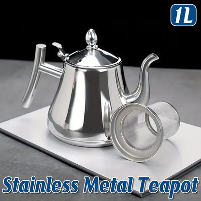 Thickened Stainless Steel Teapot Kettle With Strainer For Restaurant Hotel Use - Mekamart Australia